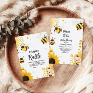Mama to Bee Wildflower Honeybee Mommy Baby Shower Paper Plates