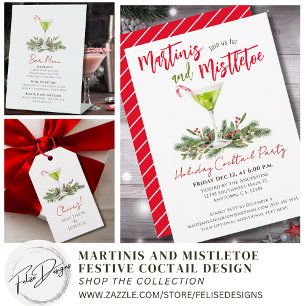 Martinis and Mistletoe Cheers Holiday Party  Napkins