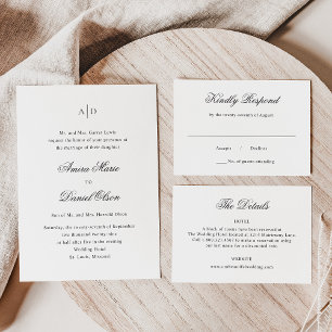 Clean Black and White Classic Wedding Enclosure Card