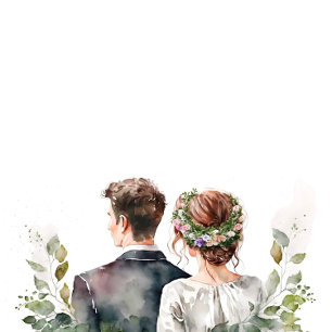 Bride and Groom Church And Florals Wedding Invitation