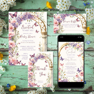 Butterflies garden baby shower photo backdrop