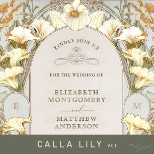 Vintage Wedding Invitations Art Nouveau by Mucha