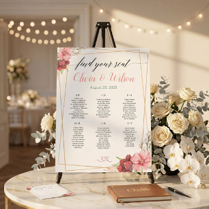 Minimalist Gold Floral White Wedding Invitation