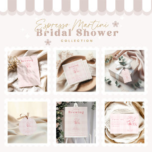 Pink Love is Brewing Espresso Bridal Shower  Invitation