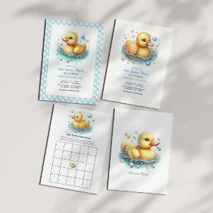 One Lucky Duck First Birthday Party Invitation