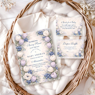Blueberry Blossom Garden Baby Shower Invitation