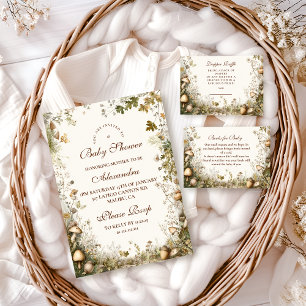 Woodland Mushroom Forest Baby Shower Invitation