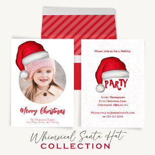Christmas Holiday Simple Red Striped Minimalist  Label