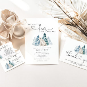 Polar Bear baby shower guess how many gummy bears Enclosure Card