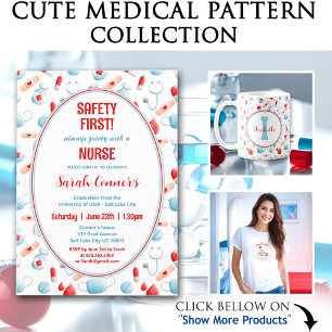 Medical Pattern Name Monogram Nurse  Button