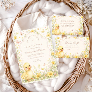 Sweet Duckling Wildflower Baby Shower Napkins
