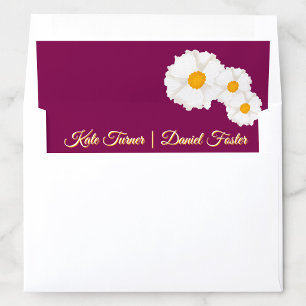 Black Floral Wedding Envelope Liner
