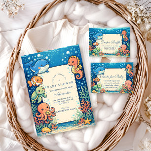 Whimsical Ocean Friends Baby Shower Napkins