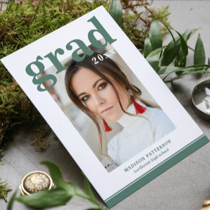 Photo Graduation Party Elegant Modern Script