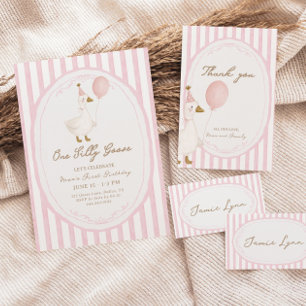 Pink Hand Drawn Watercolor Stripe Name Place Card