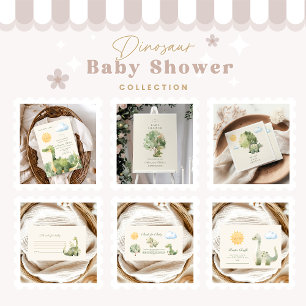 Dinosaur Hatching Soon Baby Shower Diapper Raffle Enclosure Card