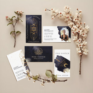 Holistic Celestial Sun & Moon Dark Ink Monogram Letterhead