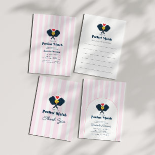 Perfect Match Pickleball Bridal Shower Photo Thank You Card