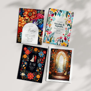 Colorful Watercolor Mexican Fiesta Wedding Thank You Card