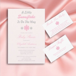 A Little Snowflake Is On The Way Baby Shower Foil Invitation