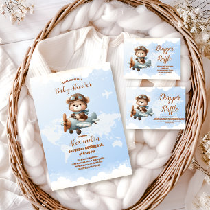 Cute Bear Plane Adventure Begins Paper Plates