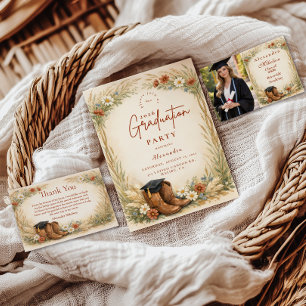 Rustic Cowgirl Graduation Party Invitation