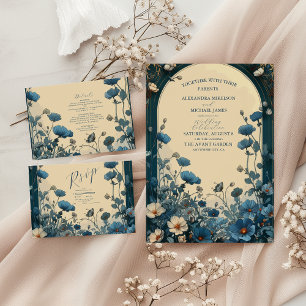 Navy Blue Art Nouveau Wedding Foam Board