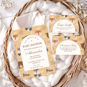 Cozy Forest Animals Baby Shower Napkins