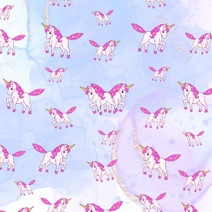 Cute pink unicorn pattern personalized name metal lunch box