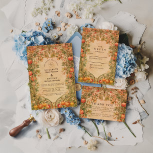Vintage Orchard Botanical Wedding Invitation