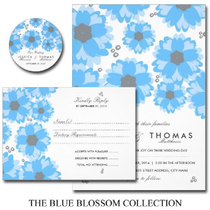 The Blue Blossom Wedding Collection Invitation