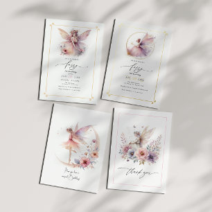 Fairy First 1st Birthday Party Acrylic Invitations
