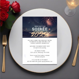  Fireworks Theme Script Caligraphy Happy New Year Banner