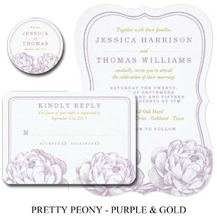 The Pretty Peony Floral Wedding Collection Invitation