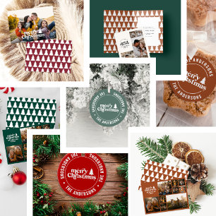 Merriest Christmas graphic typography non photo Fo Holiday Card