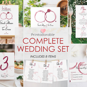 Cute Wine Wedding Invitation