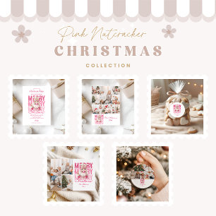 Pink Nutcracker Merry Christmas Return Address Label
