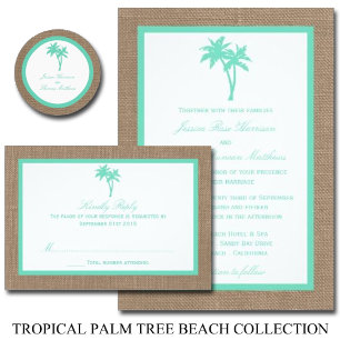 The Tropical Palm Tree Beach Wedding Collection Invitation