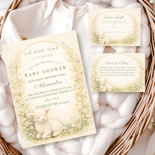 Vintage Lamb Meadow Arch Baby Shower Invitation