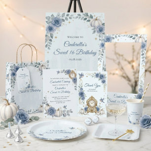 Dusty Blue Cinderella Sweet 16 Fairytale Castle Foam Board