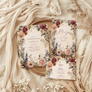 Classic Victorian Royal Floral Wedding  Save The Date