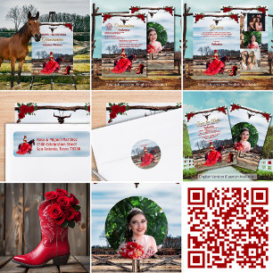 Tarjeta de agradecimiento Rancho con 4 fotos Thank You Card