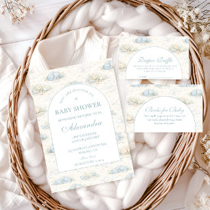 Soft Blue Dino Baby Shower Foam Board