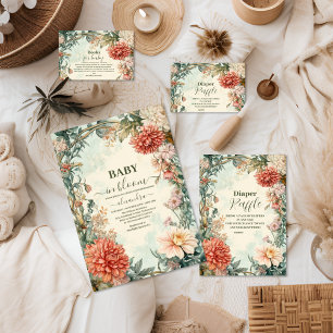 Baby in Bloom Floral Wildflower Paper Plates