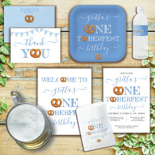 Onetoberfest Pretzel Birthday Party Invitation