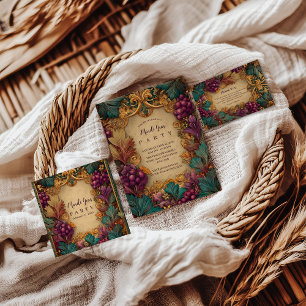 Opulent Grape Leaf Mardi Gras Masquerade Invitation