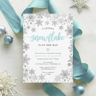 Winter Snowflake Diaper Raffle Baby Shower Card