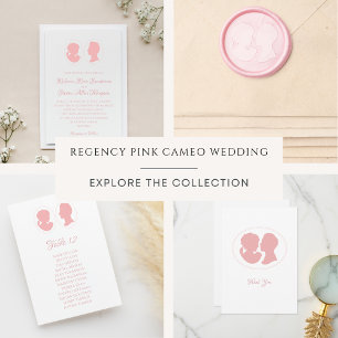 Pink Regency Bride & Groom Cameo Wedding Wax Seal Sticker