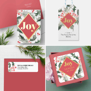 Christmas Gift Tags Elegant Red Berries & Greenery