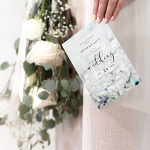 Meadow Song fading Wildflowers Circle Wedding Invitation